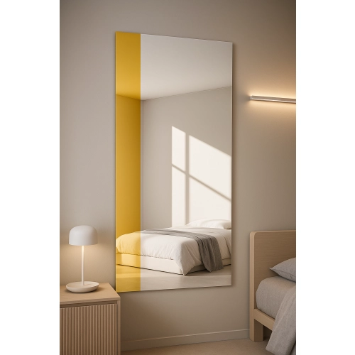 Duże lustro dekoracyjne z paskiem złoty połysk - MORGAN